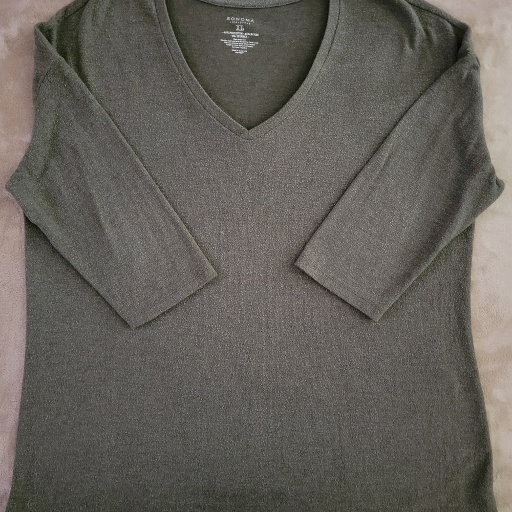 Sonoma ladies plus size XL green/grayish top NWOT